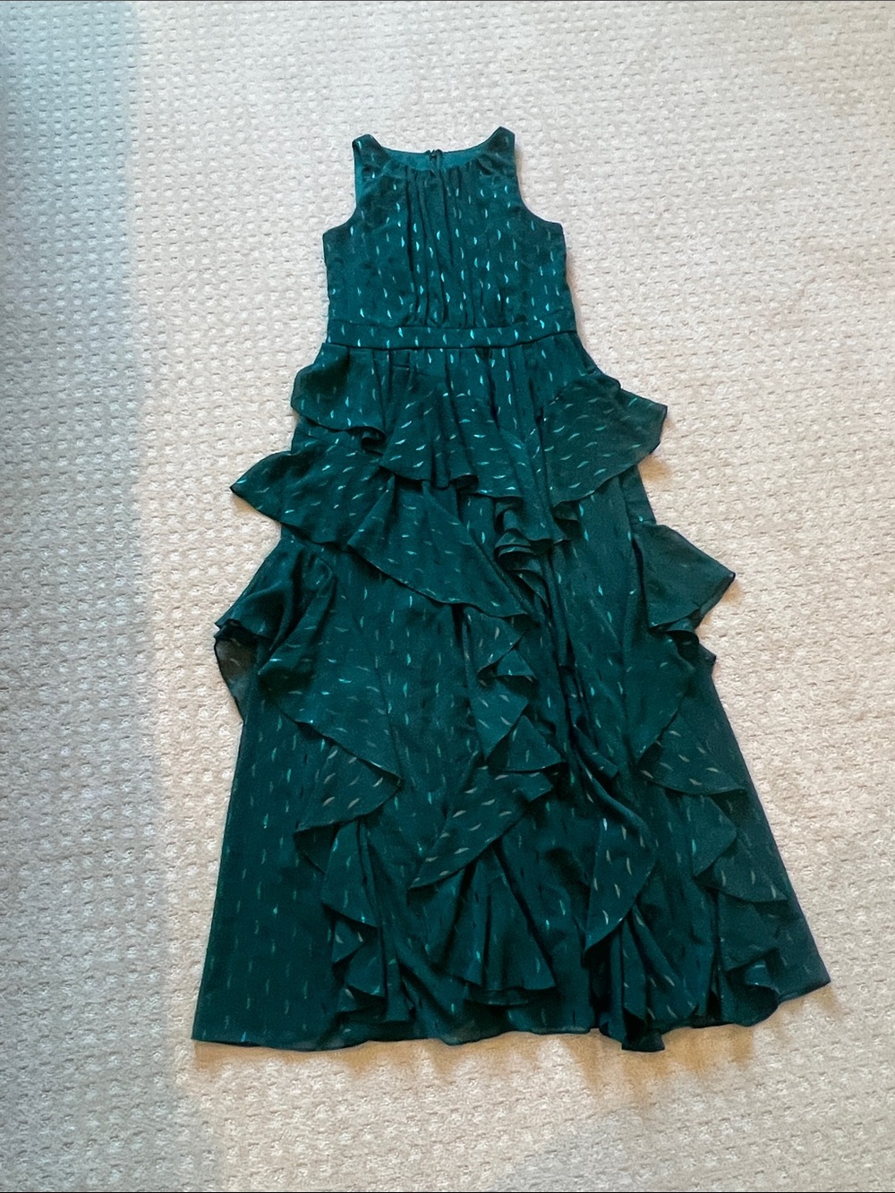 Betsy & Adam Dark Teal Ruffle Tiered Girls' Dress